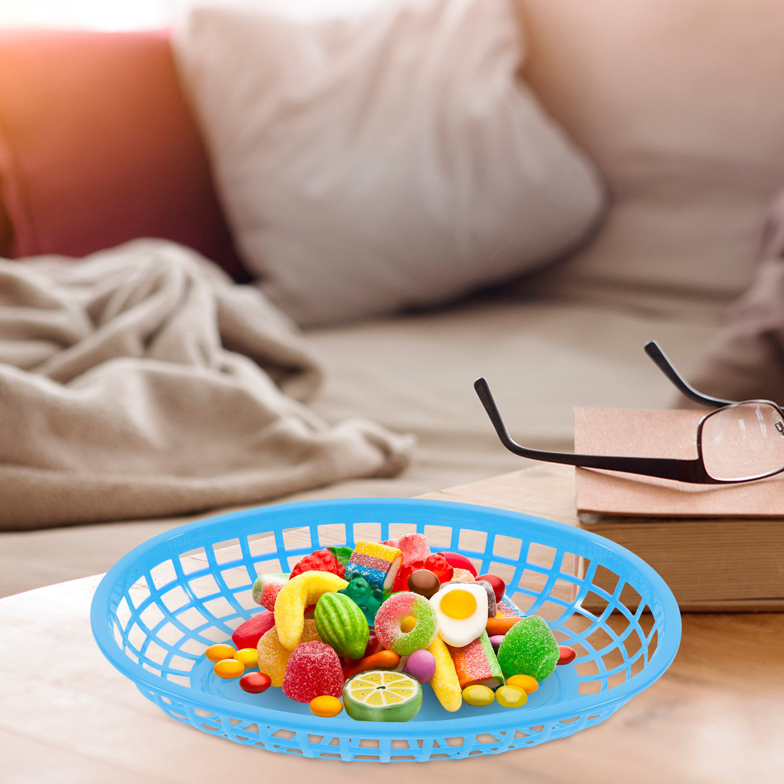 Fast Food With Snacks - 12Pcs Storage Basket Plastic Food Organizer
