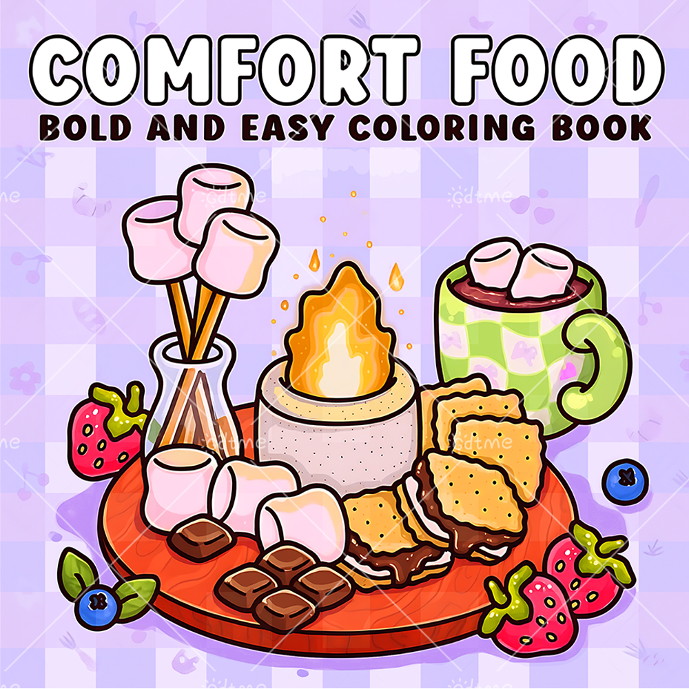 Food Snacks Coloring Book - COMFORT FOOD BOLD AND EASY 24