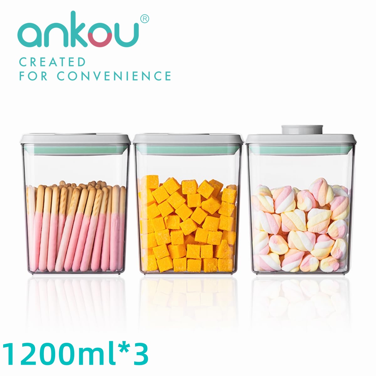 Food Snacks Wholesale - Ankou 3Pcs 1.2L Pop Airtight Food