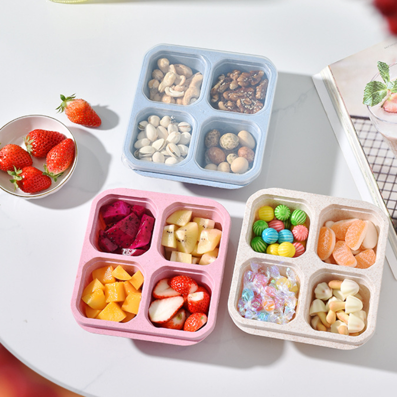 Food Snacks Wholesale - Snack Box with Four Transparent Lids,
