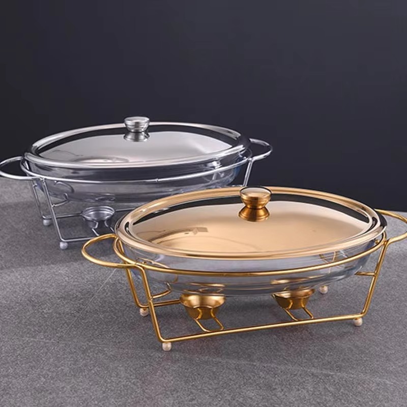 Snacks Food Warmer - Food Warmer Display Gold Glass &