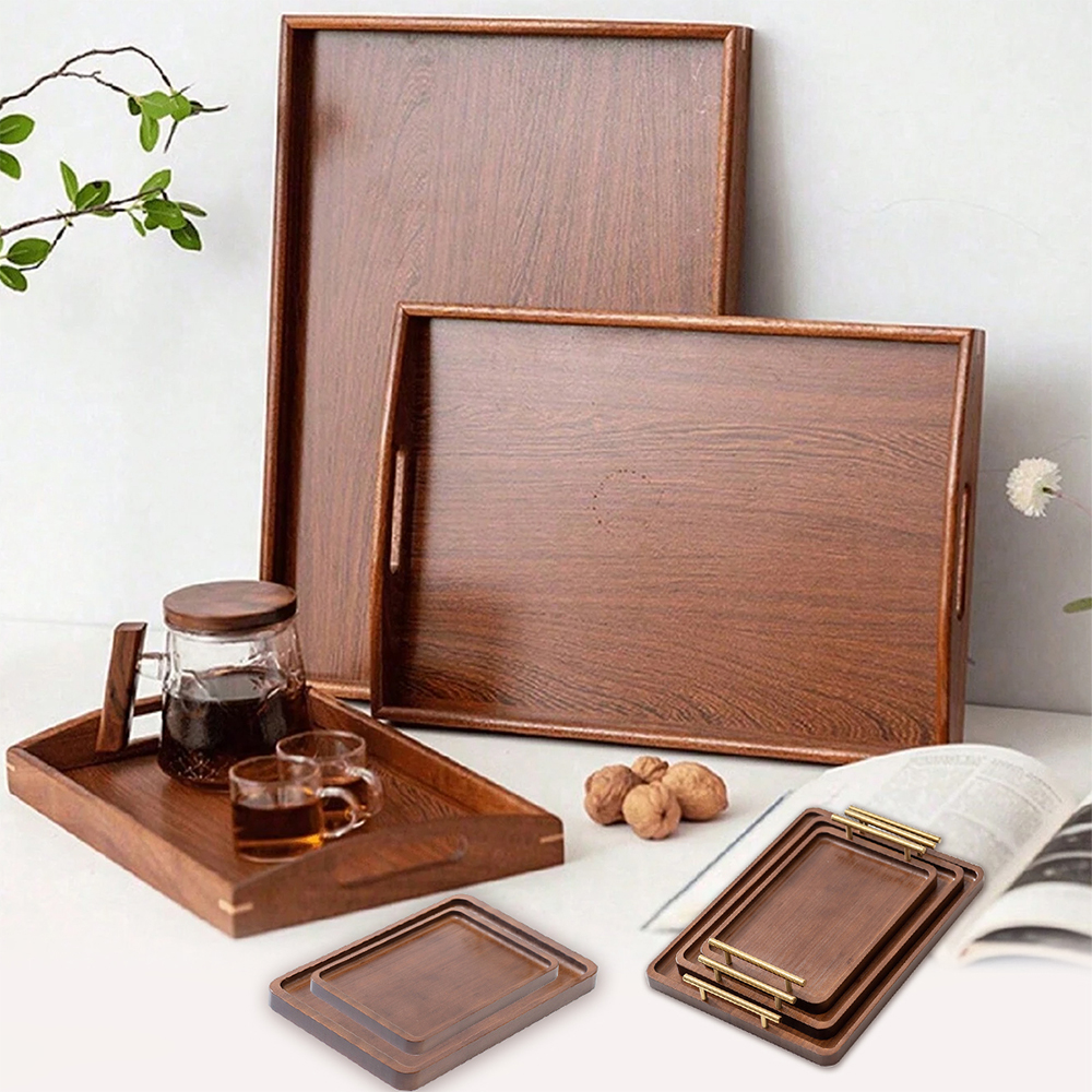 Food Snacks Wholesale - Wooden Serving Tray with Handles Bamboo