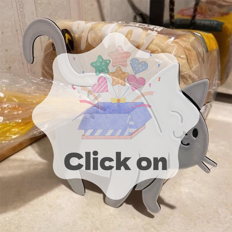 Food Lovers Snacks - 2pcs 3D Cat Butt Bread Bag