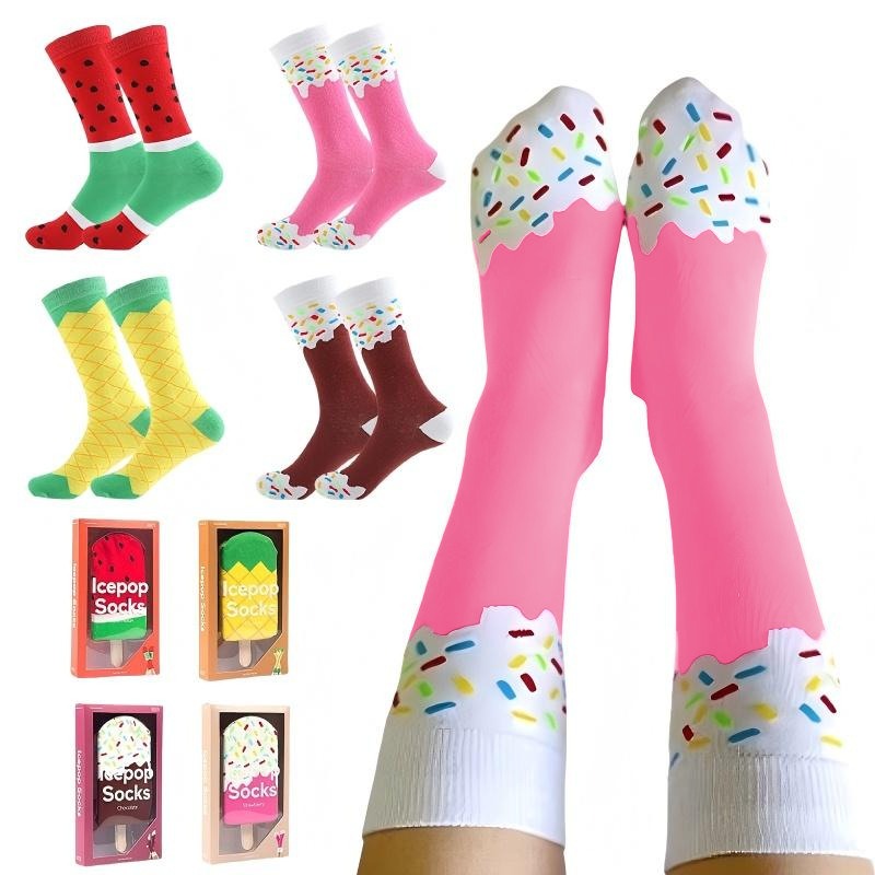 Fruit Roll Up - Novelty Ice Cream Popsicle Socks,Funny Cute