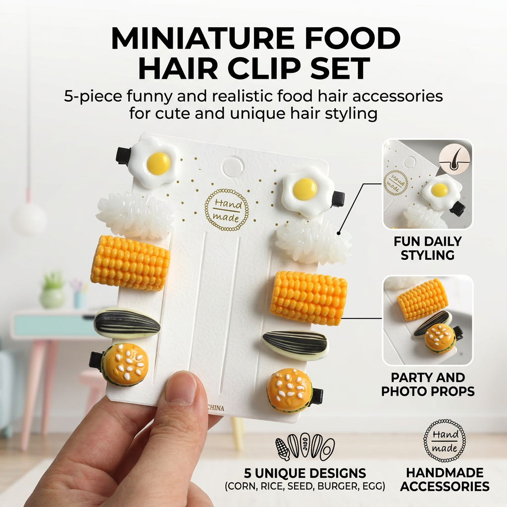 Mini Food Hair Clips Set Reali - مراجعة Food Snacks Wholesale وسعره