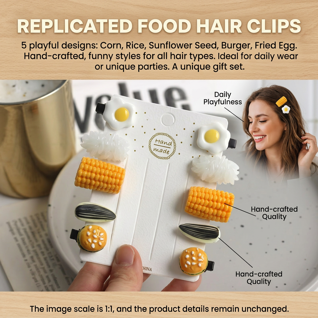 Mini Food Hair Clips Set Reali - مراجعة Food Snacks Wholesale وسعره