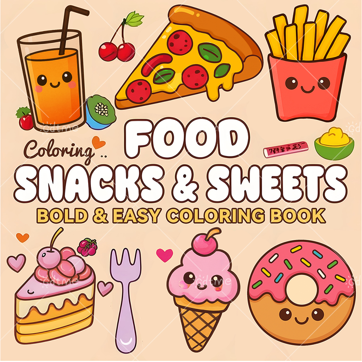 FOOD SNACKS & SWEETS Themed Co - مراجعة Food Snacks Coloring Book وسعره