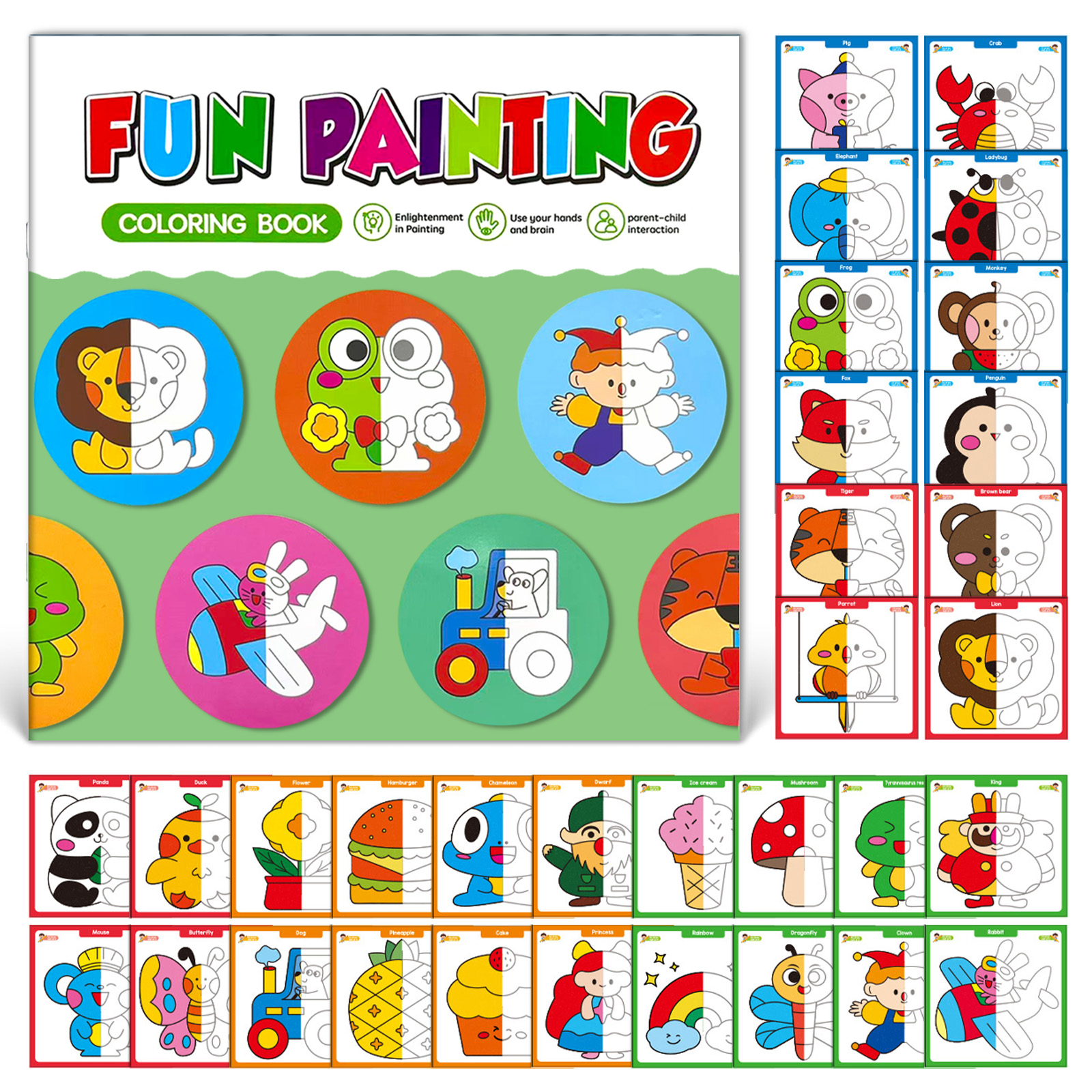 Kids Symmetrical Painting Acti - مراجعة Food Snacks Coloring Book وسعره