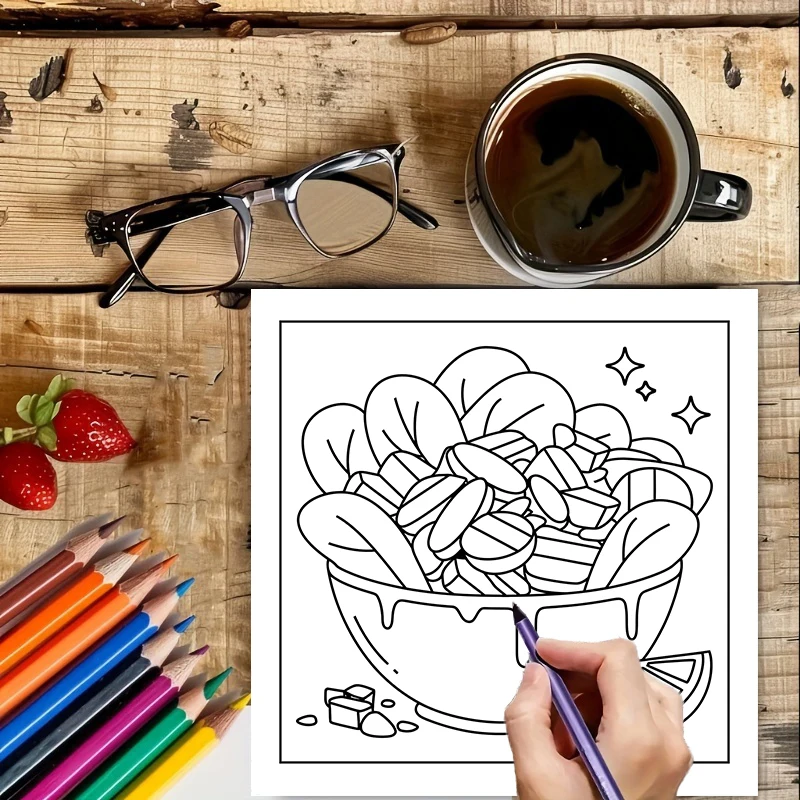 Easy Food and Snacks Coloring  - مراجعة Food Snacks Coloring Book وسعره