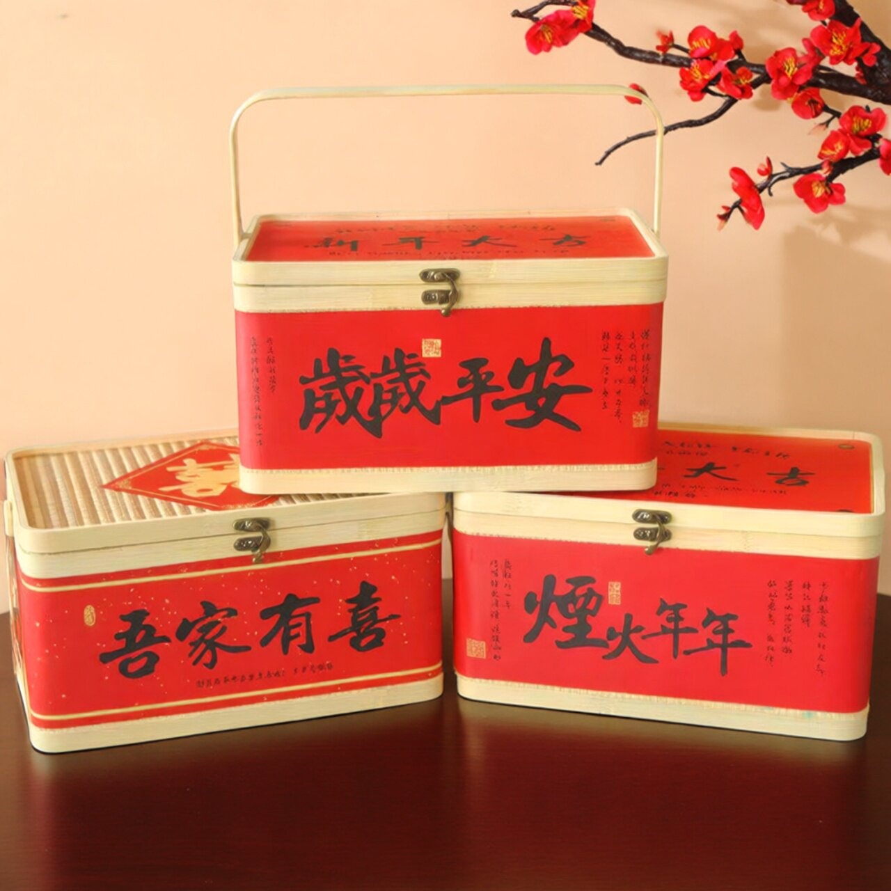 Large Red Gift Box Handheld Ha - مراجعة Snacks Food Hamper Basket وسعره