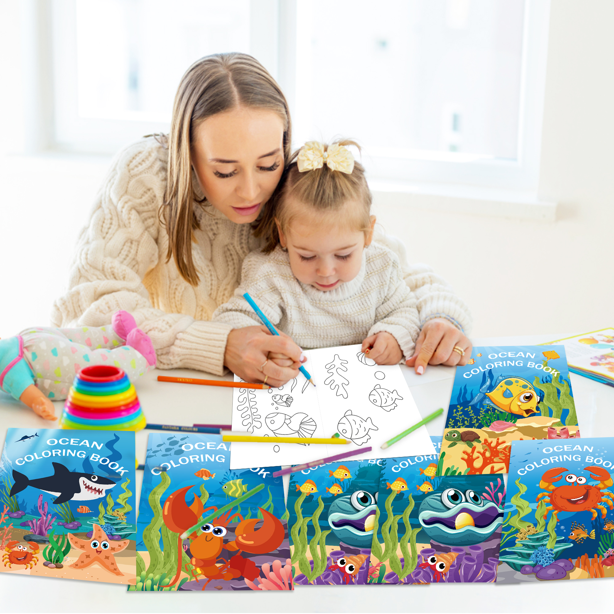 16pcs Cartoon Underwater World - مراجعة Food Snacks Coloring Book وسعره