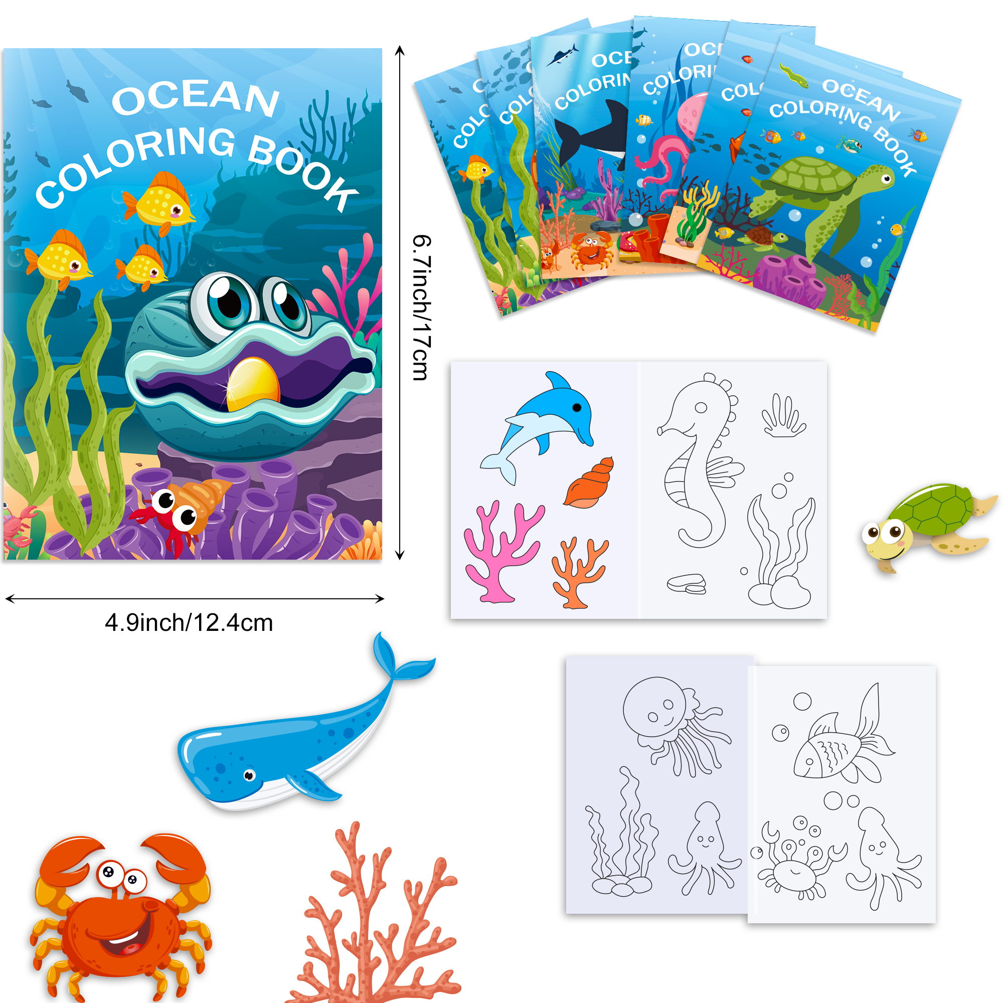 16pcs Cartoon Underwater World - مراجعة Food Snacks Coloring Book وسعره