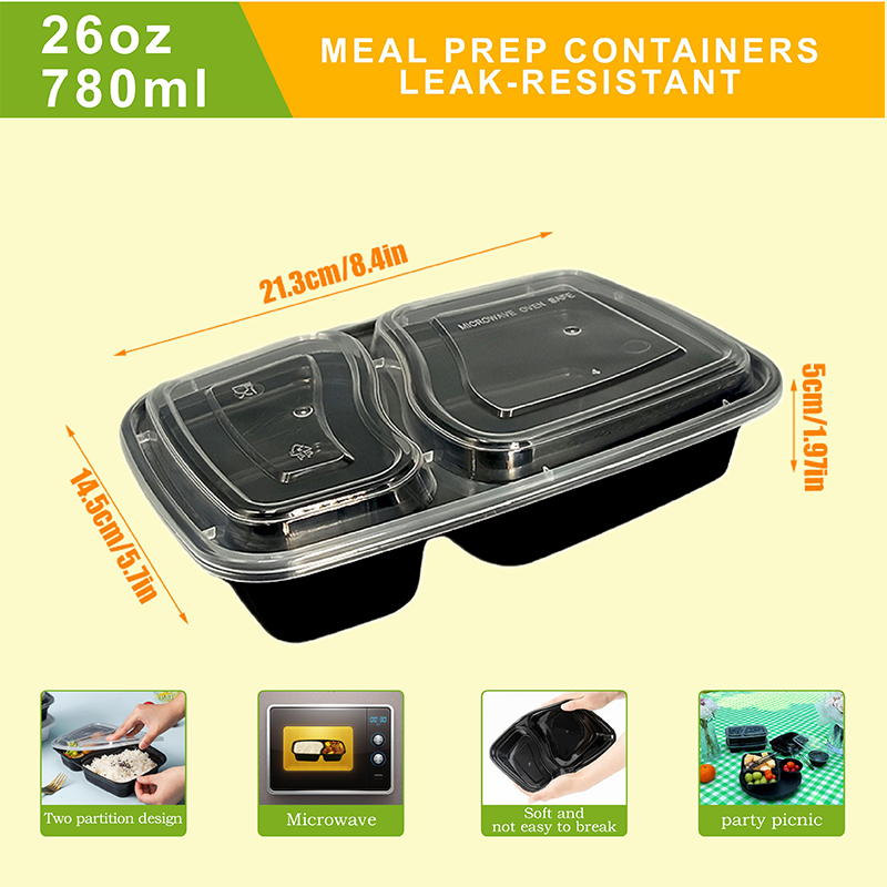 10/40 Pack 26 oz Two-Compartme - مراجعة Fast Food With Snacks وسعره