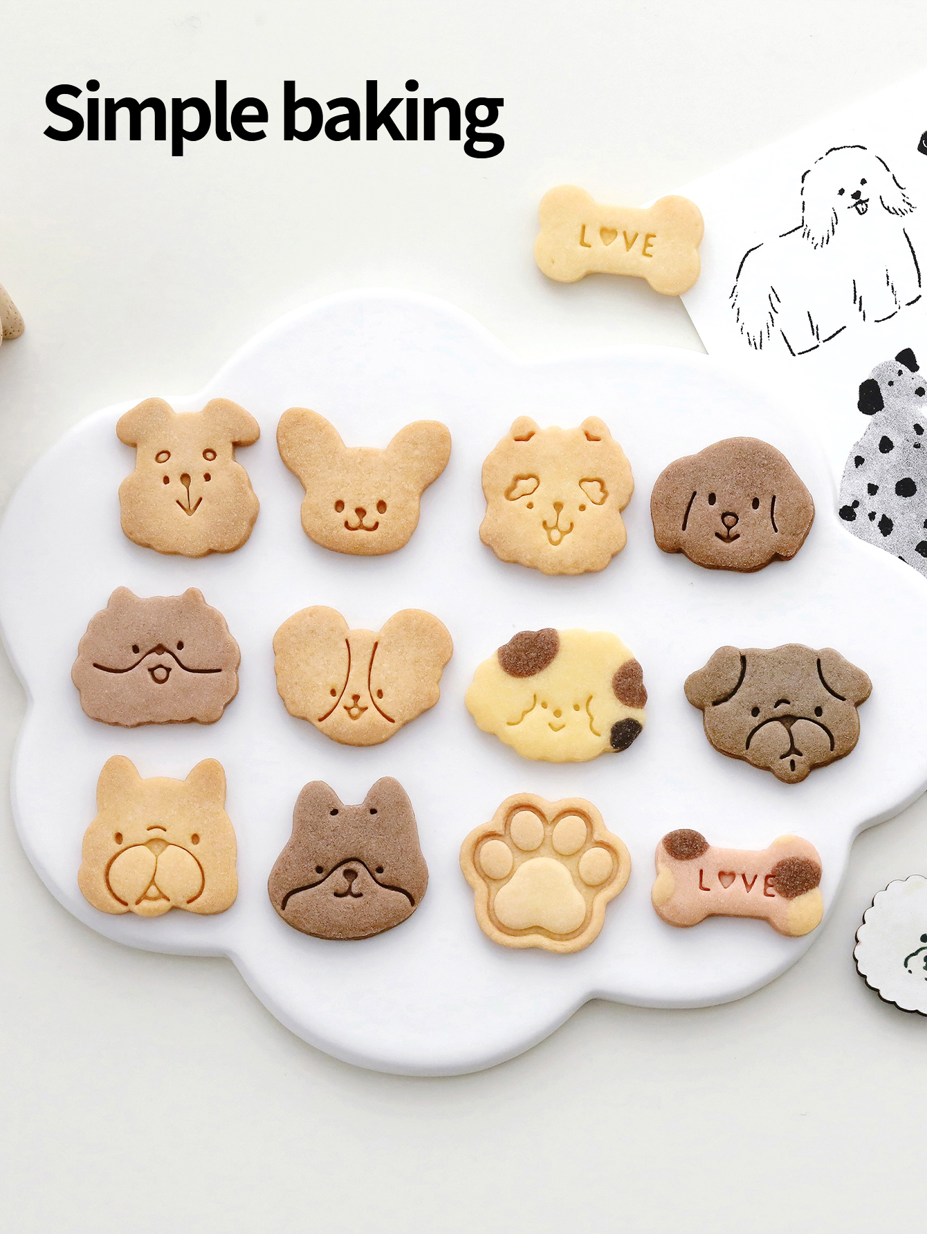 Cartoon dog-shaped cookie mold - مراجعة Food Stamps Snacks وسعره
