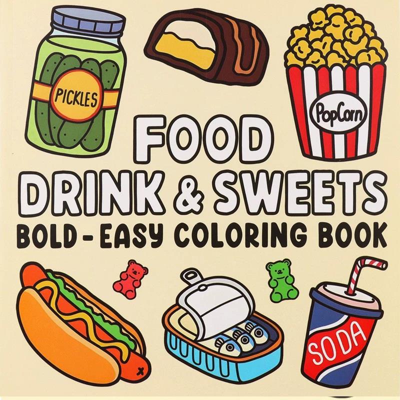 Food Drinks Desserts Coloring  - مراجعة Food Snacks Coloring Book وسعره