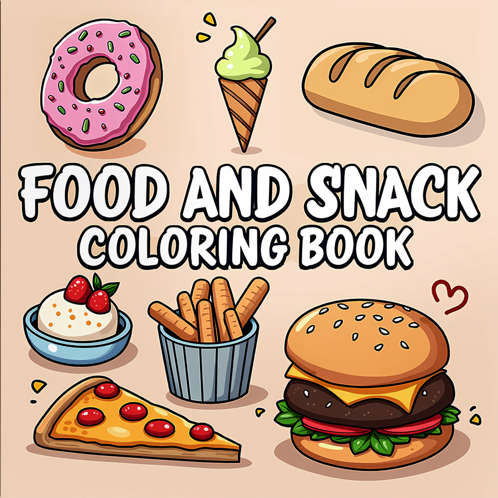 FOOD AND SNACK Coloring Book F - مراجعة Food Snacks Coloring Book وسعره