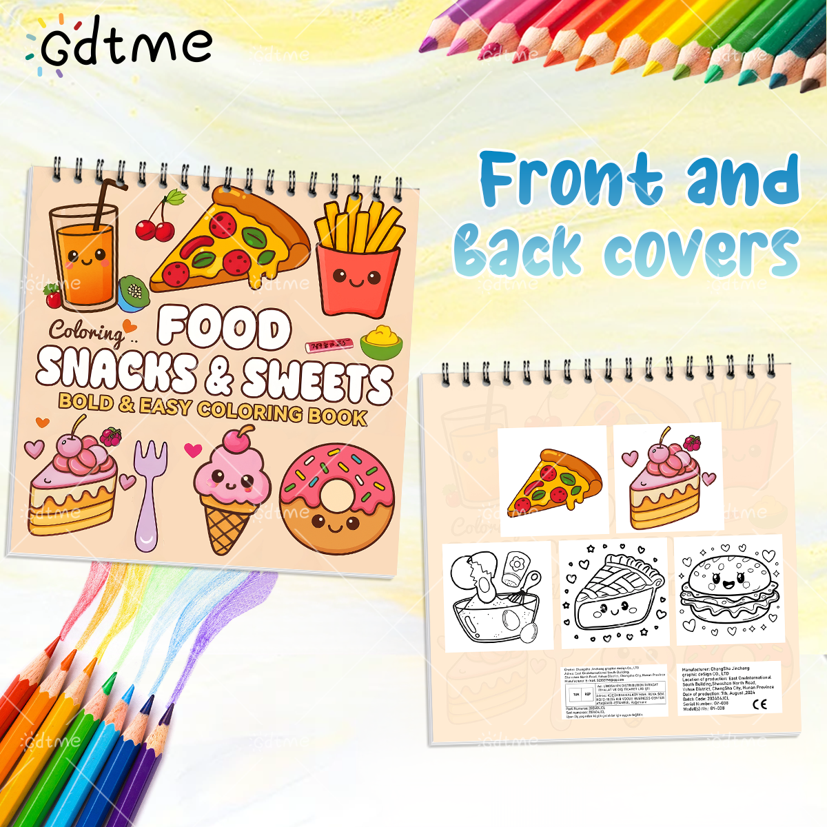 FOOD SNACKS & SWEETS Themed Co - مراجعة Food Snacks Coloring Book وسعره