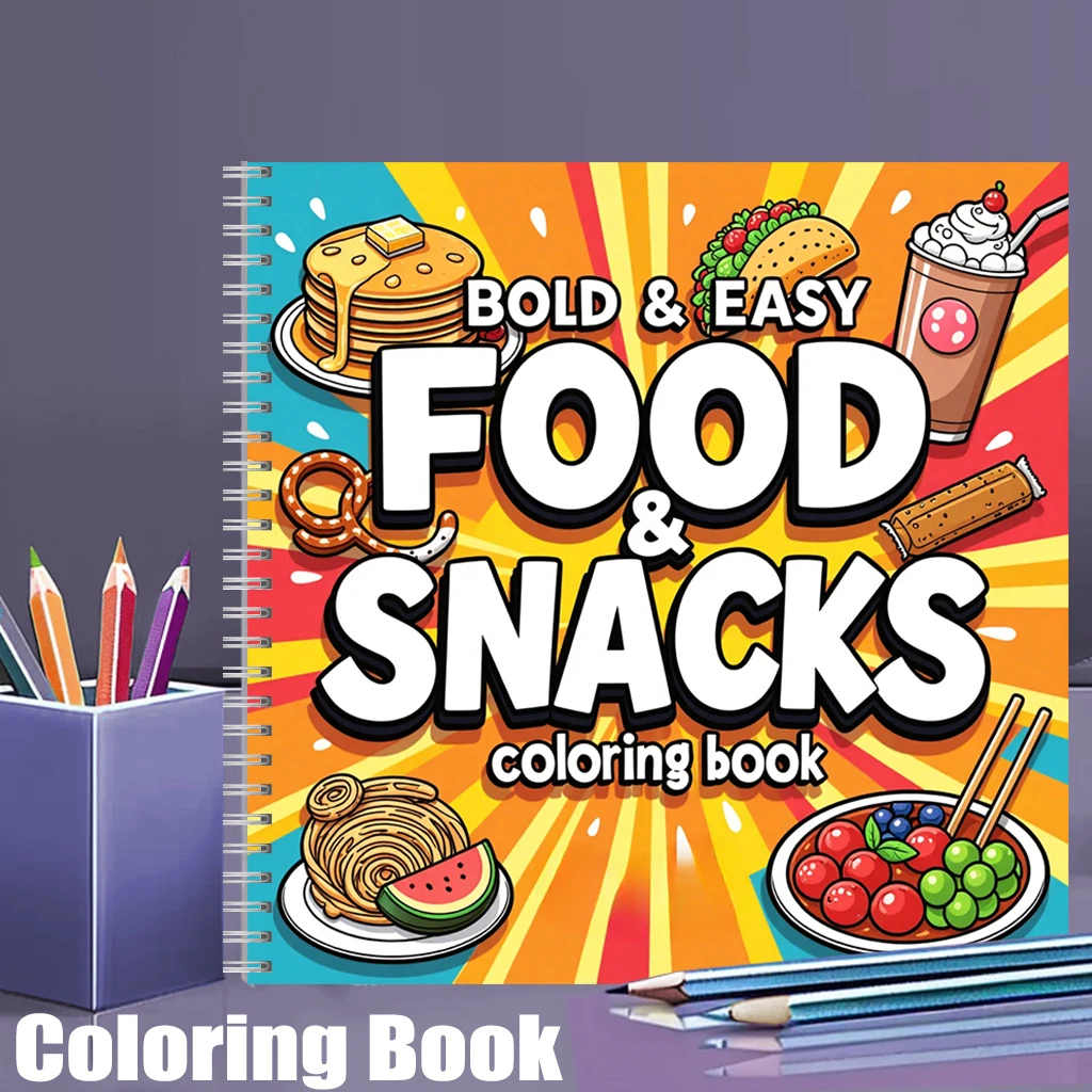 Food and Snacks Coloring Book  - مراجعة Food Snacks Coloring Book وسعره