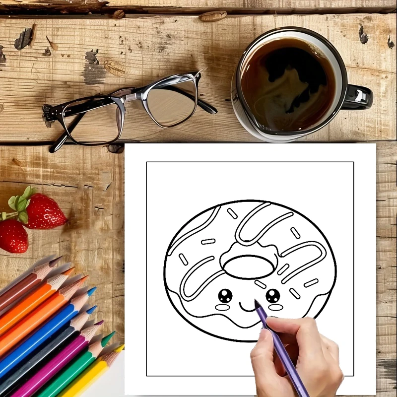Food and Snacks Coloring Book  - مراجعة Food Snacks Coloring Book وسعره