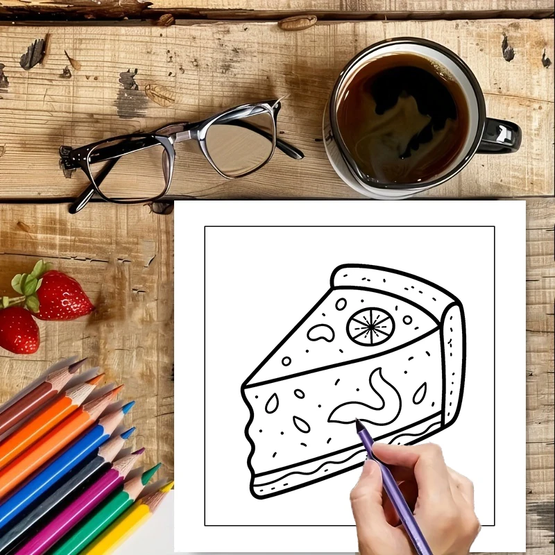 Food and Snacks Coloring Book  - مراجعة Food Snacks Coloring Book وسعره