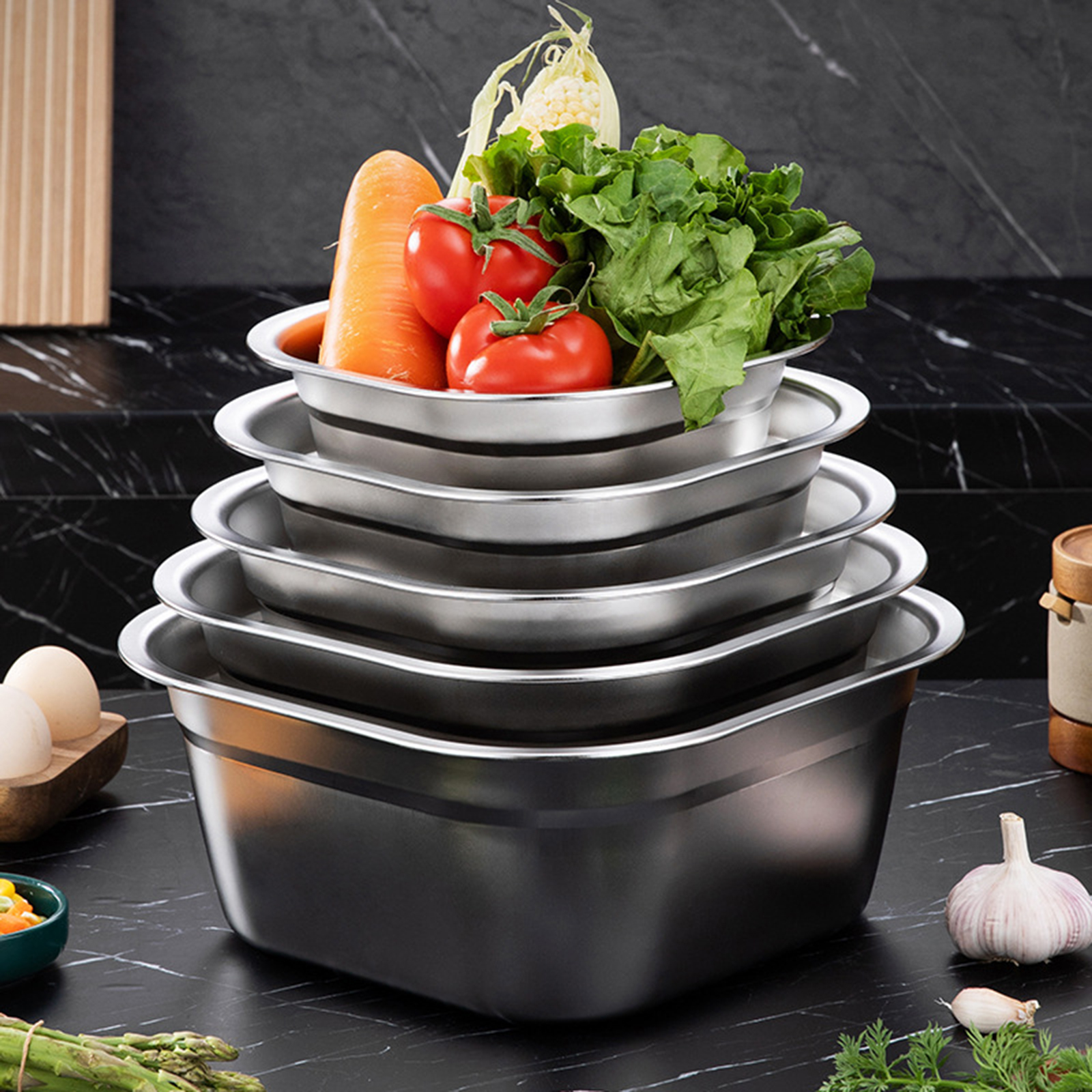 Stainless Steel Square Basin V - مراجعة Food Snacks Wholesale وسعره