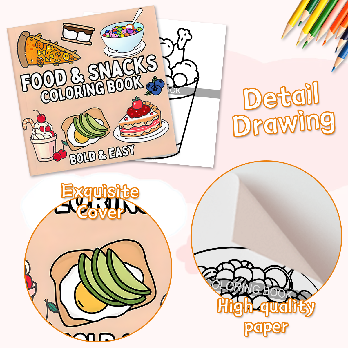 Delicious Food & Snack Themed  - مراجعة Food Snacks Coloring Book وسعره
