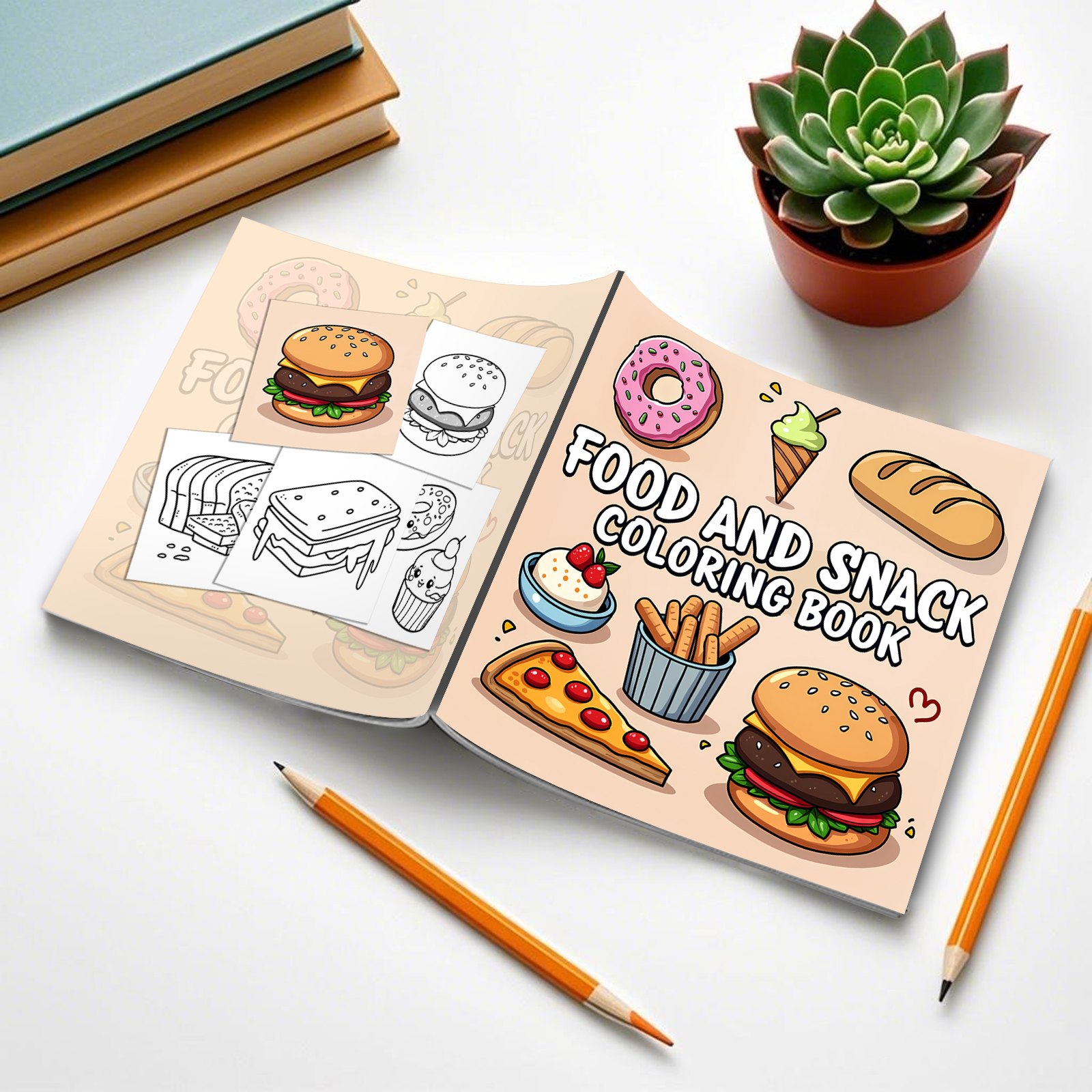 FOOD AND SNACK Coloring Book F - مراجعة Food Snacks Coloring Book وسعره