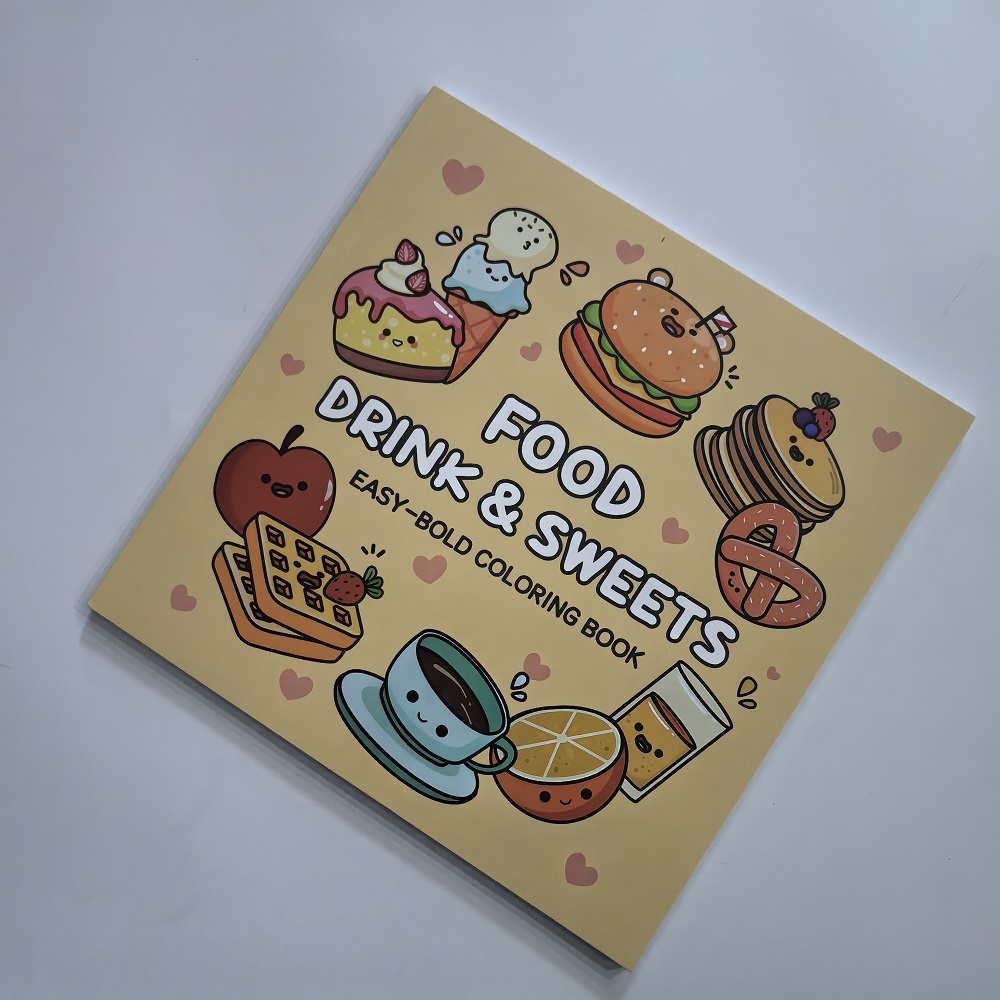 Food Drink & Sweets Easy-bold  - مراجعة Food Snacks Coloring Book وسعره