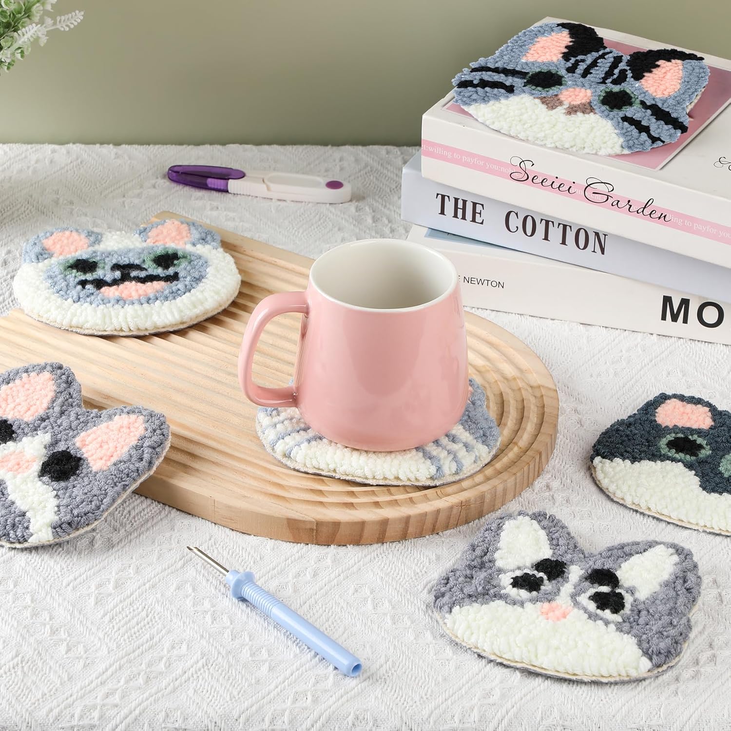 6PCS Set Punch Needle Coaster  - مراجعة Fruit Roll Up وسعره