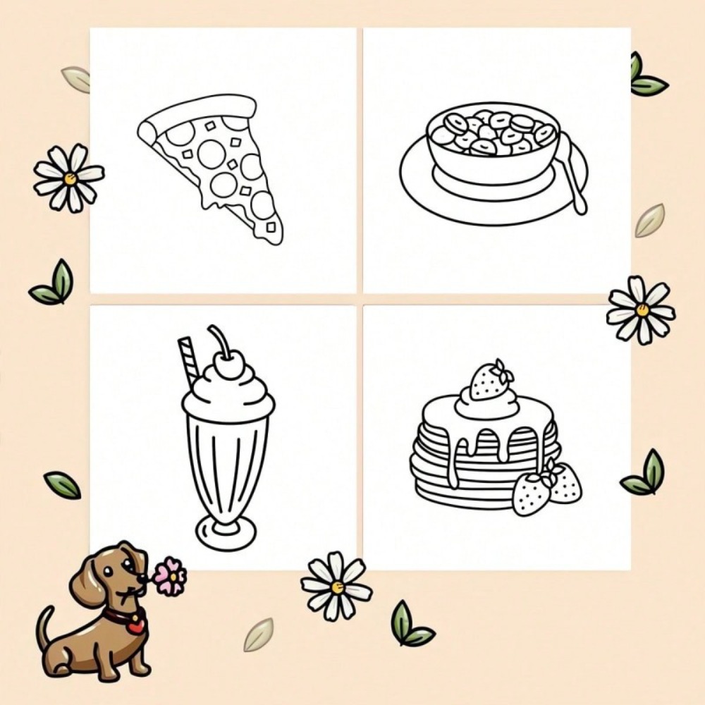 Food and Snacks Coloring Book  - مراجعة Food Snacks Coloring Book وسعره