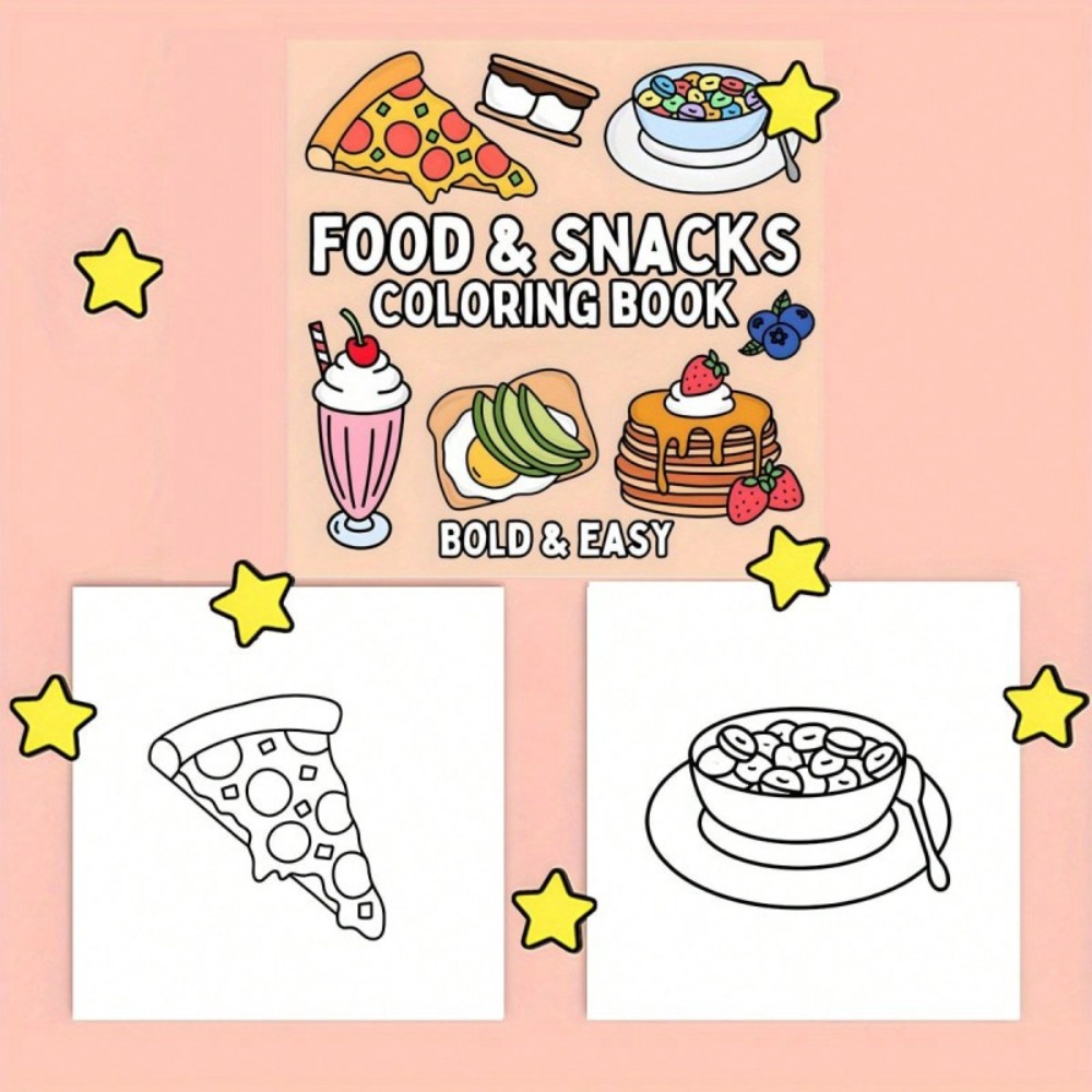 Food and Snacks Coloring Book  - مراجعة Food Snacks Coloring Book وسعره
