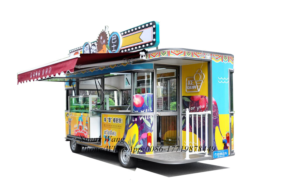 OEM 5m Mobile Hot Dog Food Car - مراجعة Fast Food With Snacks وسعره