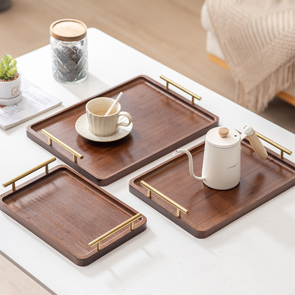 Wooden Serving Tray with Handl - مراجعة Food Snacks Wholesale وسعره