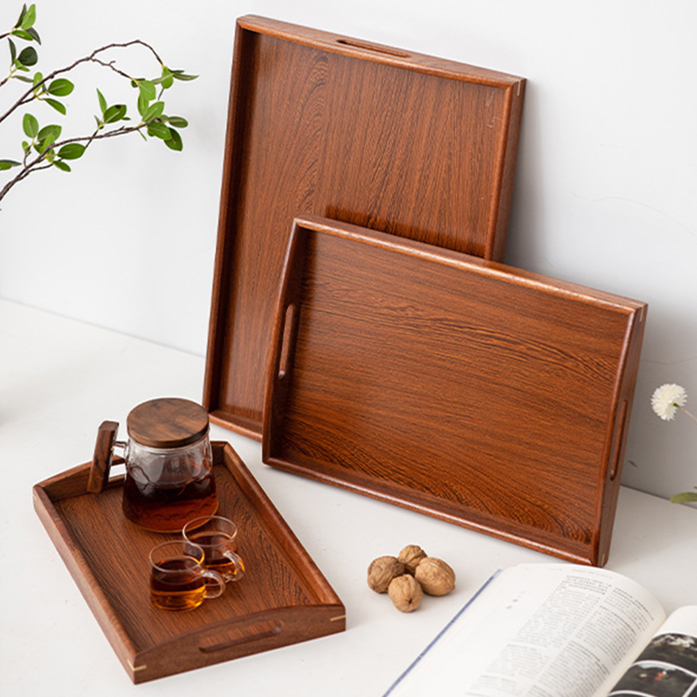 Wooden Serving Tray with Handl - مراجعة Food Snacks Wholesale وسعره