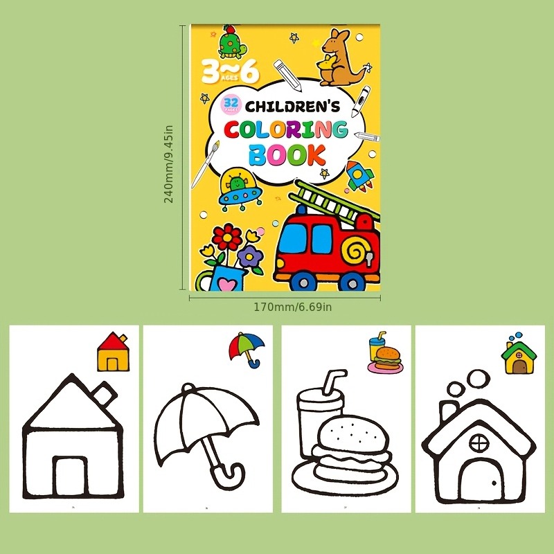 Children's Drawing Book, Conta - مراجعة Food Snacks Coloring Book وسعره