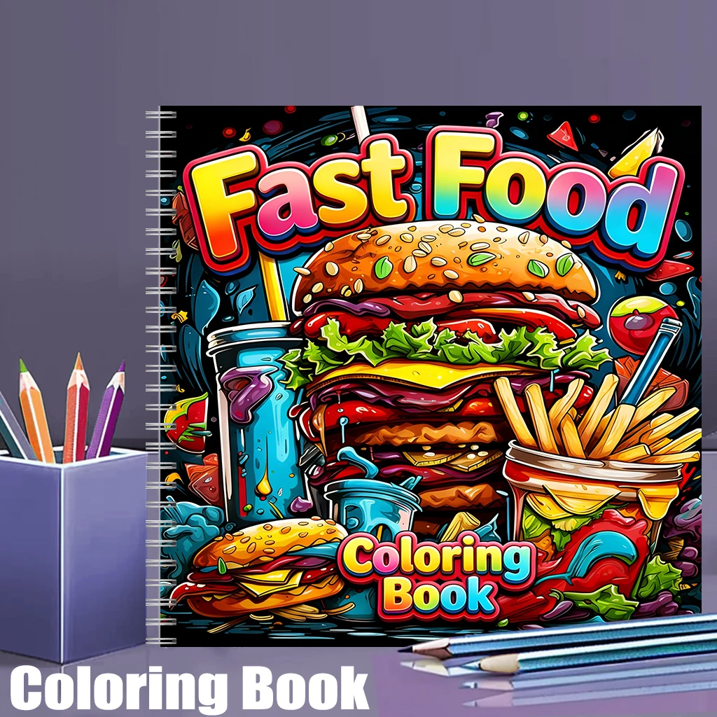Fast Food Coloring Book for Ad - مراجعة Food Snacks Coloring Book وسعره