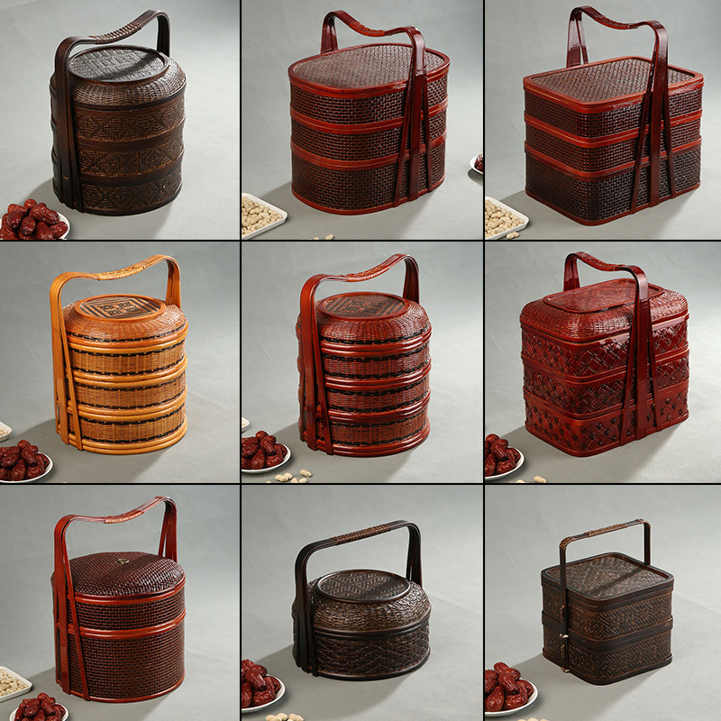 Bamboo Picnic Basket with Lid  - مراجعة Snacks Food Hamper Basket وسعره