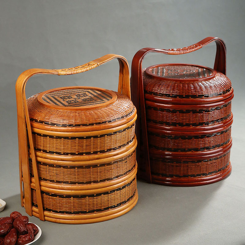 Bamboo Picnic Basket with Lid  - مراجعة Snacks Food Hamper Basket وسعره